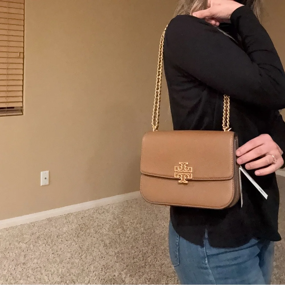 NWT Tory Burch Britten Small Adjustable Shoulder Bag 140987 Moose $575